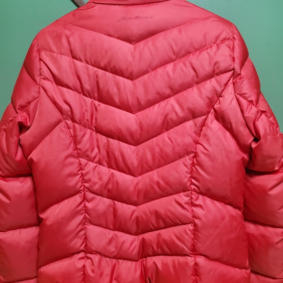 Eddie Bauer Vibrant Red Goose Down Puffer Jacket - Picture 3 of 4